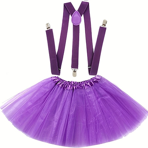 Karnevalskostüm 2026 Karneval Ausgefallene Kostüme Tüllrock Y-Back-Hosenträger Retro Vintage 1980er Geschichtet Geschwollen Neon Erwachsene Damen Halloween Karneval Party Leistung Ballett Einfaches Image