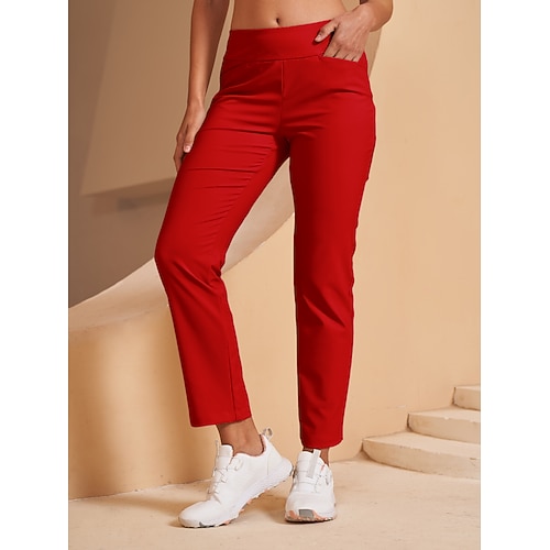Damen Golfhosen Schwarz Rosa Rot Unterteile Damen-Golfkleidung, Kleidung, Outfits, Kleidung Image