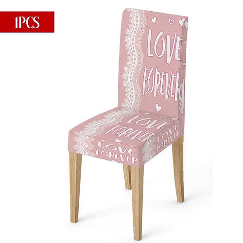 Valentinstag-Stuhlhusse aus Stretchmaterial, schwarz-weiß kariert, mit Herz- und Schleifenmotiv, waschbar, für Esszimmer, Küche, Wohnzimmer, Restaurant oder andere Winterdekoration, 1/4/6 Stück Image
