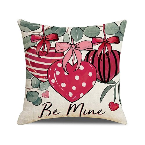Kissenbezug-Set zum Valentinstag, Liebesbrief-Print, Herzdesign, Dekokissen für Sofa, gemütliche Akzentkissen für Wohn- und Schlafzimmer Image