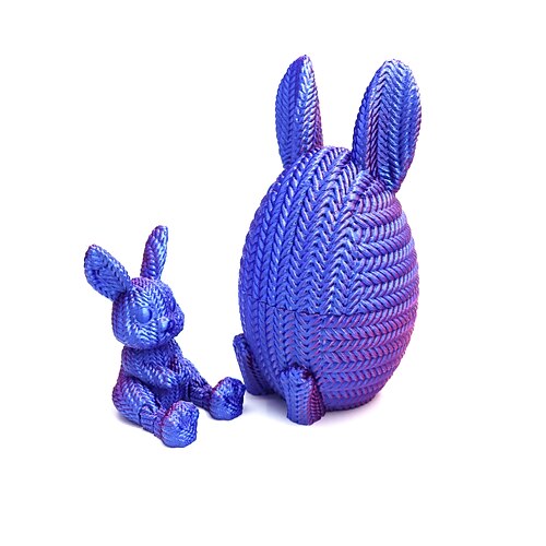 3D-gedrucktes Osterei mit Hasen darin, Weihnachts-, Geburtstags- und Ostergeschenk für Kinder Erwachsene, 3D-gedruckte Spielzeuge als Weihnachtsschmuck Weihnachtsstrumpf-Füller Image