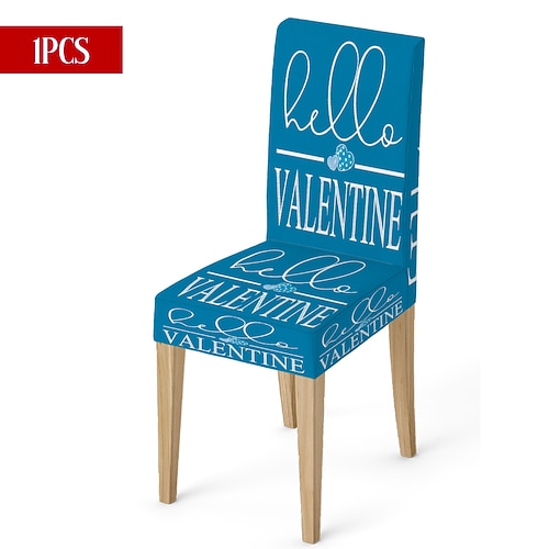 Valentinstag Stretch-Esszimmerstuhlbezug, schwarz-weiß kariert, Herz-Schleife, waschbar, für Autostühle, Winter, Zuhause, Restaurant, Küche, Wohnzimmer, 1/4/6 Stück