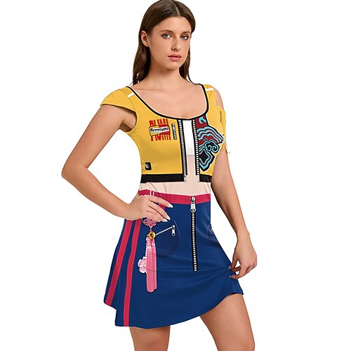 Popstar Kostüm Ausgefallene Kostüme Karnevalskostüm Virtuelles Idol for Damen Erwachsene Halloween Karneval Leistung Comic-Konzert Anime Expo Image