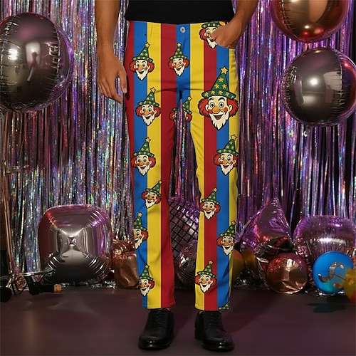 Karnevalskostüm Kölner Karneval 2026 Clown Narr 钻石纹 Karneval Hose Neuheit Lustig Erwachsene Herren Karneval Lässig Party Einfaches Karnevalskostüm Verkleiden Image