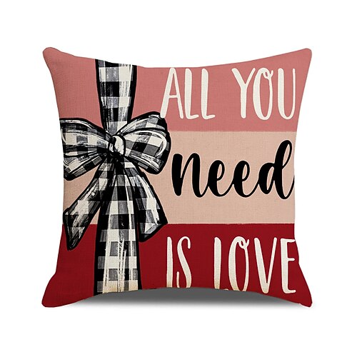 Kissenbezug-Set zum Valentinstag, Liebesbrief-Print, Herzdesign, Dekokissen für Sofa, gemütliche Akzentkissen für Wohn- und Schlafzimmer Image
