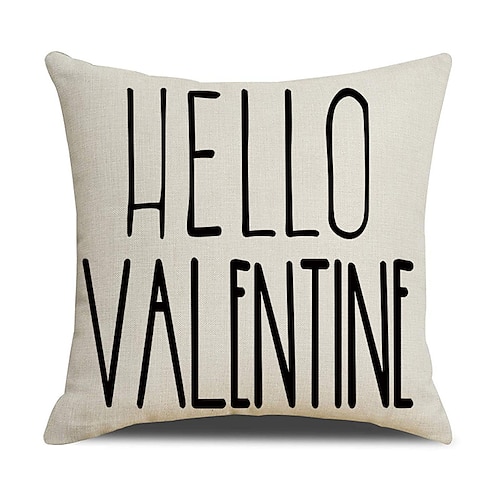 Kissenbezug mit rotem Herzmotiv zum Valentinstag, dekorative Sofakissen, romantisches Kopfteilkissen fürs Schlafzimmer, Kissen mit Buchstabenmuster für Paare fürs Wohnzimmer Image