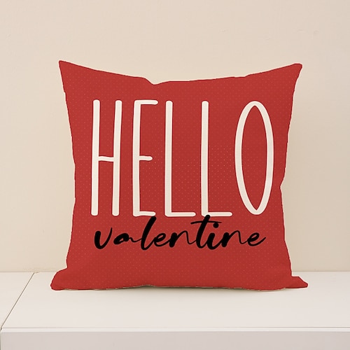 Kissenbezug mit Katzenmotiv zum Valentinstag, dekoratives Kissen mit Herzdesign, perfekt für Sofa, Wohnzimmer und Schlafzimmer, ideal für eine romantische Feiertagsatmosphäre und gemütliche Image