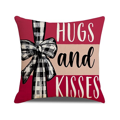 Kissenbezug-Set zum Valentinstag, Liebesbrief-Print, Herzdesign, Dekokissen für Sofa, gemütliche Akzentkissen für Wohn- und Schlafzimmer Image