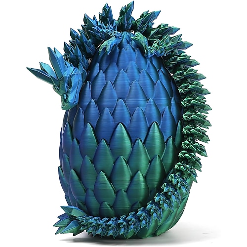 3D-gedruckte Ostereier mit Drachenmotiv – Fantasievolle Tischdekoration, 3D-Druckspielzeug für Kinder Erwachsene – einzigartige Schreibtischdekoration Sammlerstück – Weihnachtsschmuck Kleinigkeiten Image