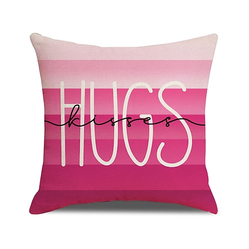 Kissenbezug zum Valentinstag, Kissen mit rotem Herz- und Buchstabenprint, Sofa, Wohnzimmer, Schlafzimmer, weiches Kissen für Bett, Büro, dekorative Rückenlehne, Lendenwirbelstütze Image