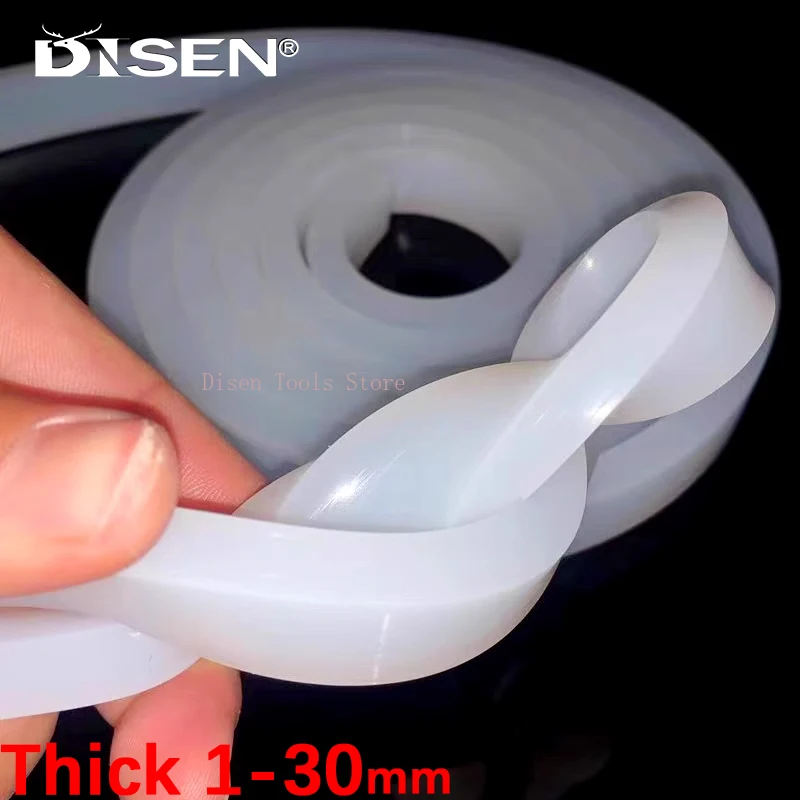 Dicker, 1–30 mm dicker, massiver quadratischer Silikonstreifen, weiß, hitzebeständig, wasserdicht, kollisions- und rutschfeste Dichtungsstreifen Image