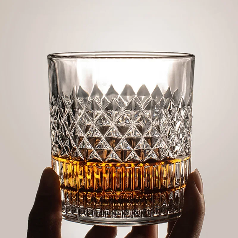 Whiskey Rocks Glas mit Luxusbox – Set mit 4 Stück, 11 Unzen transparentes Whiskyglas für Scotch, Cocktailgetränke, einzigartige Geschenke für Image
