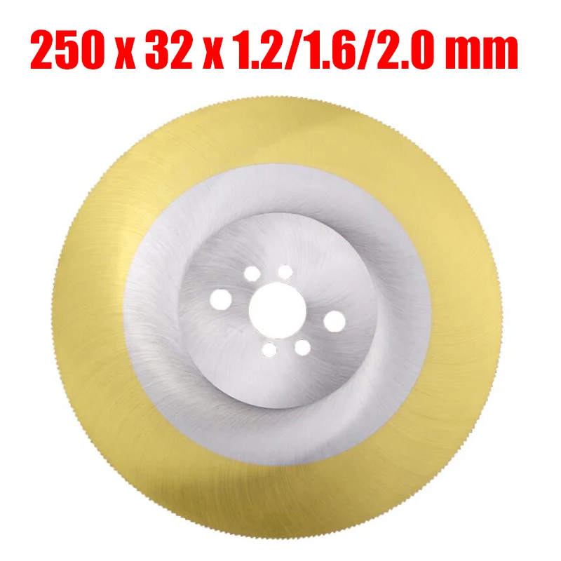 Lama per sega circolare HSS da 250 mm Disco da taglio spessore 1.2/1.6/2.0 mm per acciaio Rame Ferro Alluminio Taglio tubi metallici Lama metallica