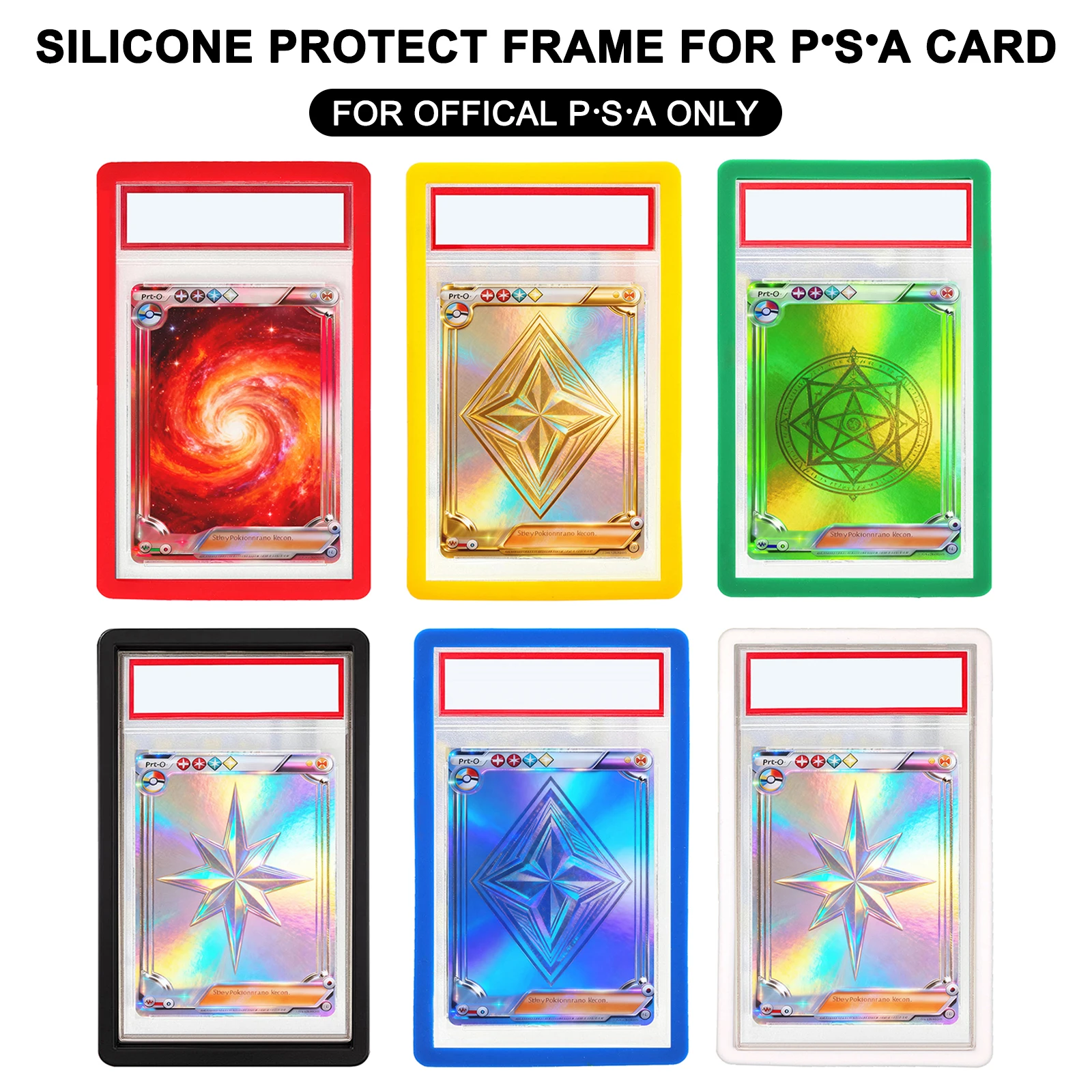 6x Bumper Guards für P/SA Graded Cards – Mehrfarbig | P/SA-Kartenschutz mit idealer, einfach zu montierender P/SA-Plattenprotektoren, mehrfarbig Image