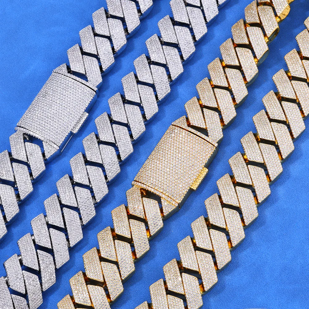 Hip Hop Schmuck benutzer definierte 25mm dicke schwere Klappens chnalle sechs Reihen Eis aus Halskette Zirkon Diamant kubanische Glieder kette für Männer Geschenk Image