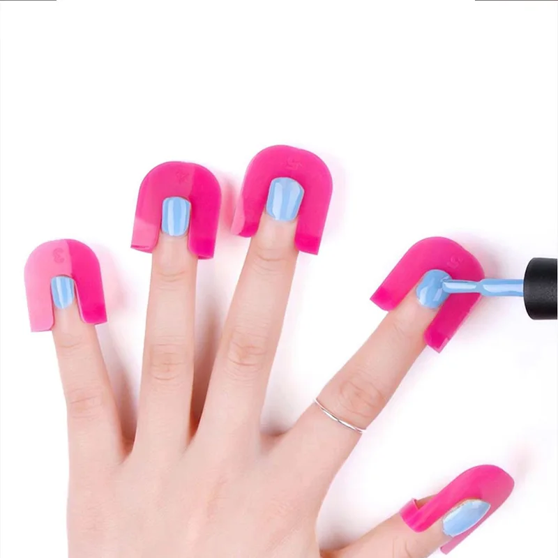 Nagellackschutz aus weichem Kunststoff, U-Schild, Haut-Nagelhautschutz, Nagelkunst-Werkzeuge, Nagellack-Schutz für Finger Image