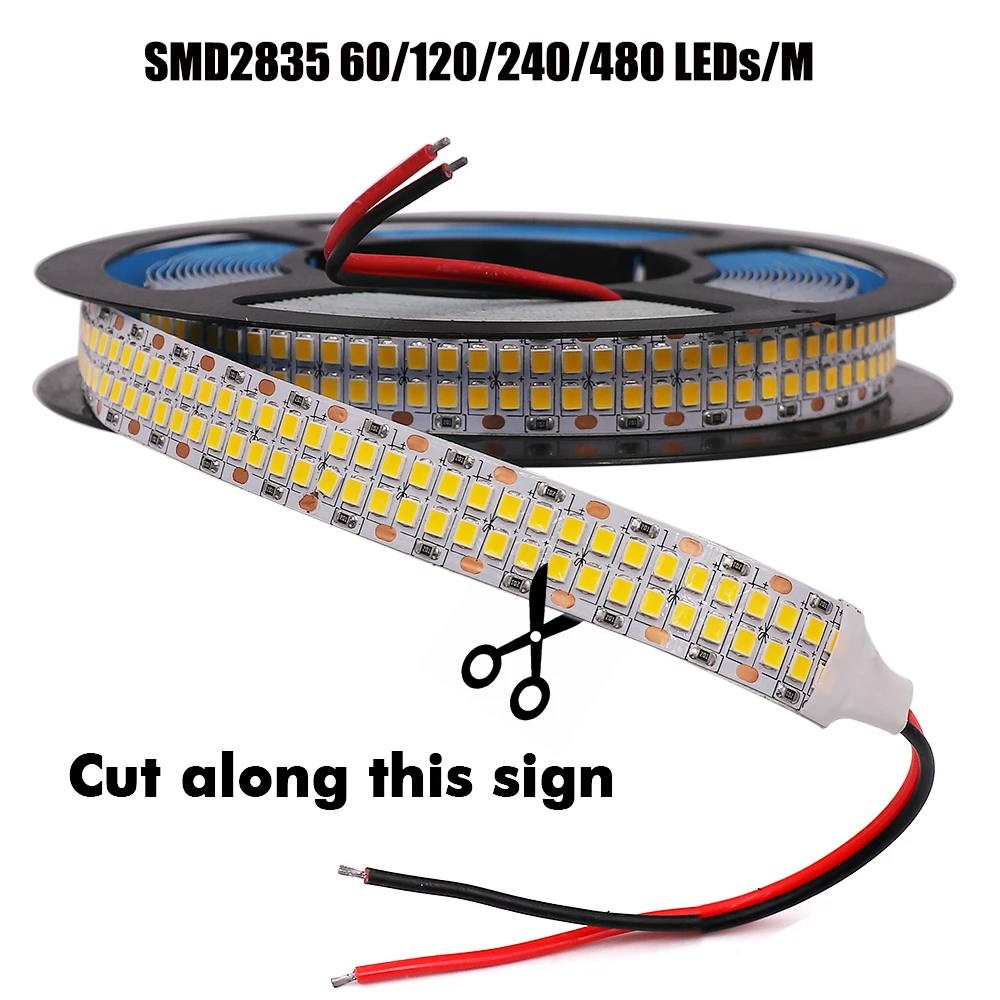 2835 LED Streifen DC 12V 24V Led Band Licht 5M 60/120/240/480 LEDs/M Flexible Led Streifen wasserdichte Led-Band Im Freien Seil lichter