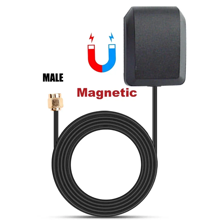 GPS Signal Receiver SMA Connector GPS Aerial Connector Cable Car GPS Antenna Receiver for Car Navigation Camera Player DVR DVD