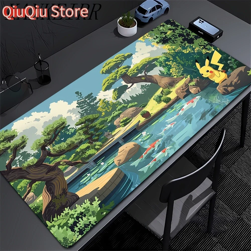 Süßes Psyduck Gaming Mauspad PC P-pikachu Gamer Cabiner Tastatur Teppich P-PokemonS Desktop Mauspad Teppich Sternennacht Mousepad