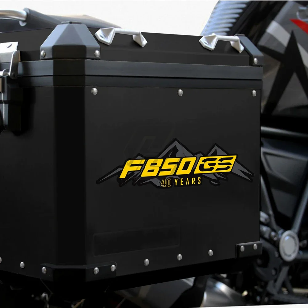 Motorrad reflektierende Aufkleber für BMW Motorrad Aluminium Taschen box f850gs dreifach schwarz 40 Jahre Aufkleber Image