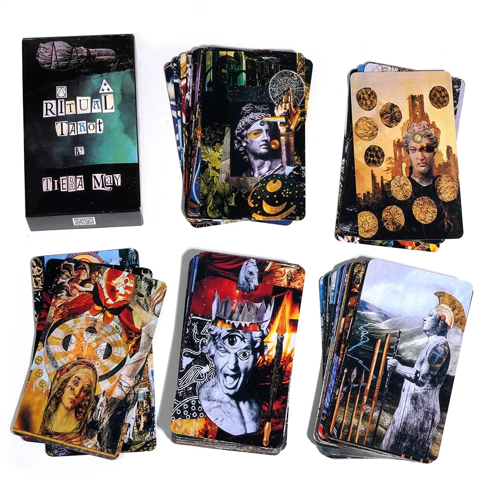 Neueste rituelle Tarot 78 Karten intuitive alte Renaissance Kunst antike Tarot jungian Collage Stil Tarot Deck namen los von Tier