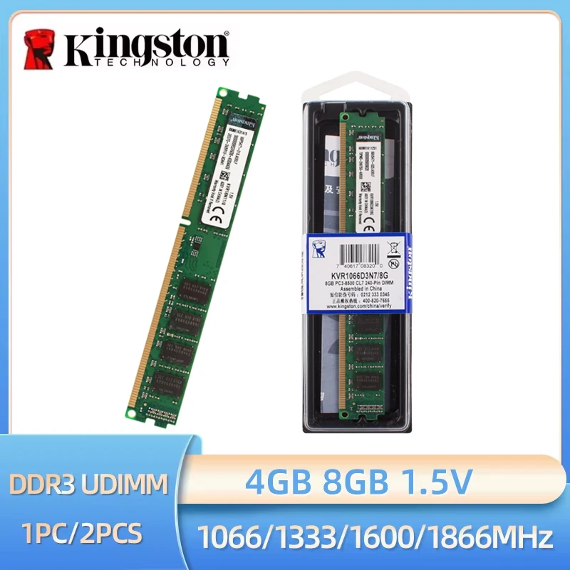 1PCS/2PCS Kingston Ram DDR3 4GB 8GB 1066MHz 1333MHz 1600MHz 1866MHz für Desktop Ram UDIMM Nicht-ECC Image