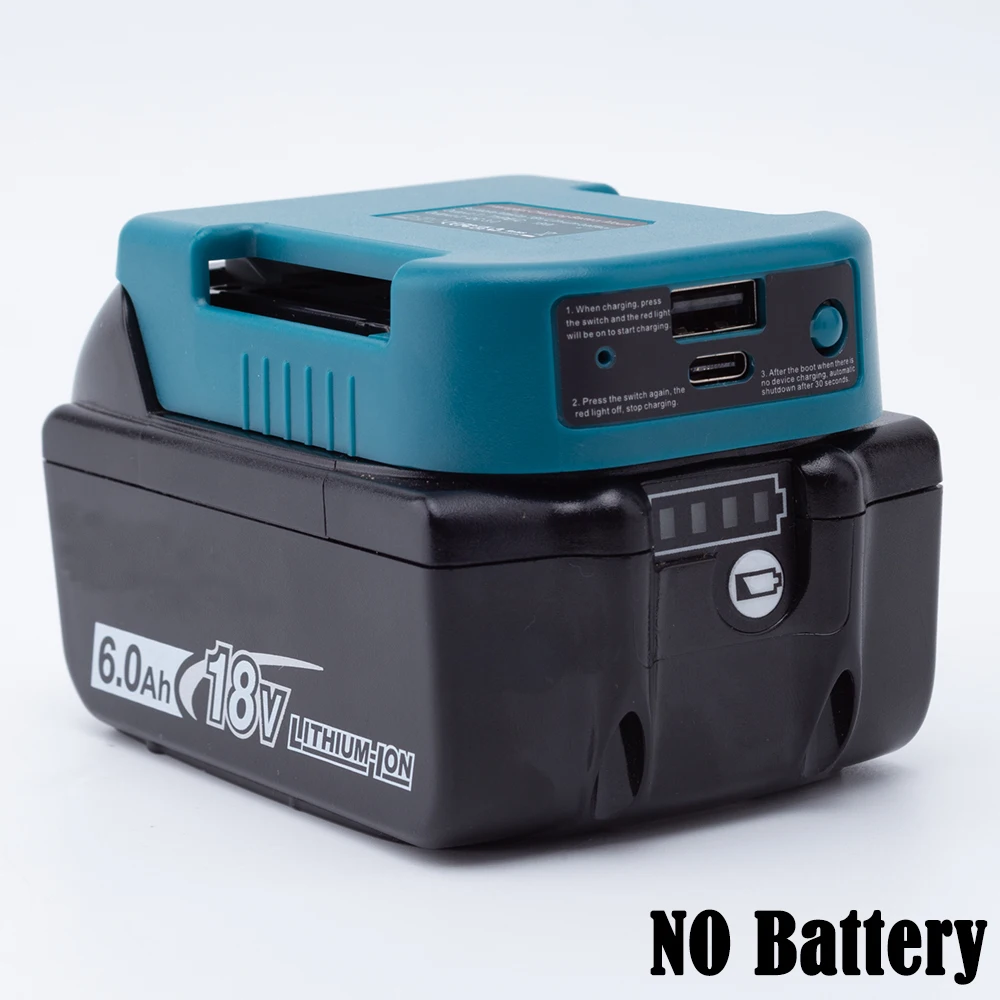NEUE Für Makita 18V Mit USB Mit Typ-C Batterie Halter Für Makita 18V Batterie BL1840 BL1850 BL1860 ladegerät Adapter Schnelle Lade Image