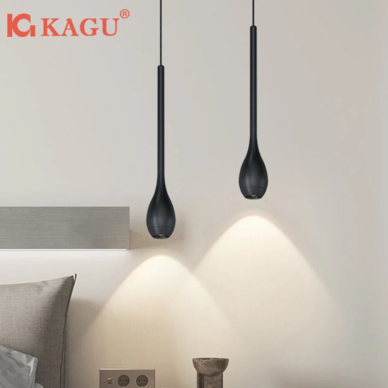 Moderne LED Minimalistische Pendelleuchte Nordic Schwarz/Weiß Nachttisch Kleine Pendelleuchte Schlafzimmer Wohnzimmer Café Innenbeleuchtung
