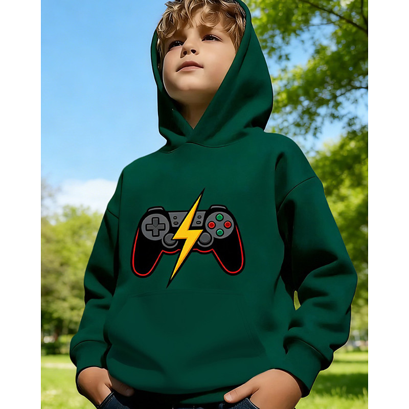 Unisex 3D Graphic Game Hoodie Pullover Long Sleeve 3D Print Spring Fall Sports Fashion Streetwear Kids 4-12 Years Hooded Casual Daily Outdoor Regular Fit