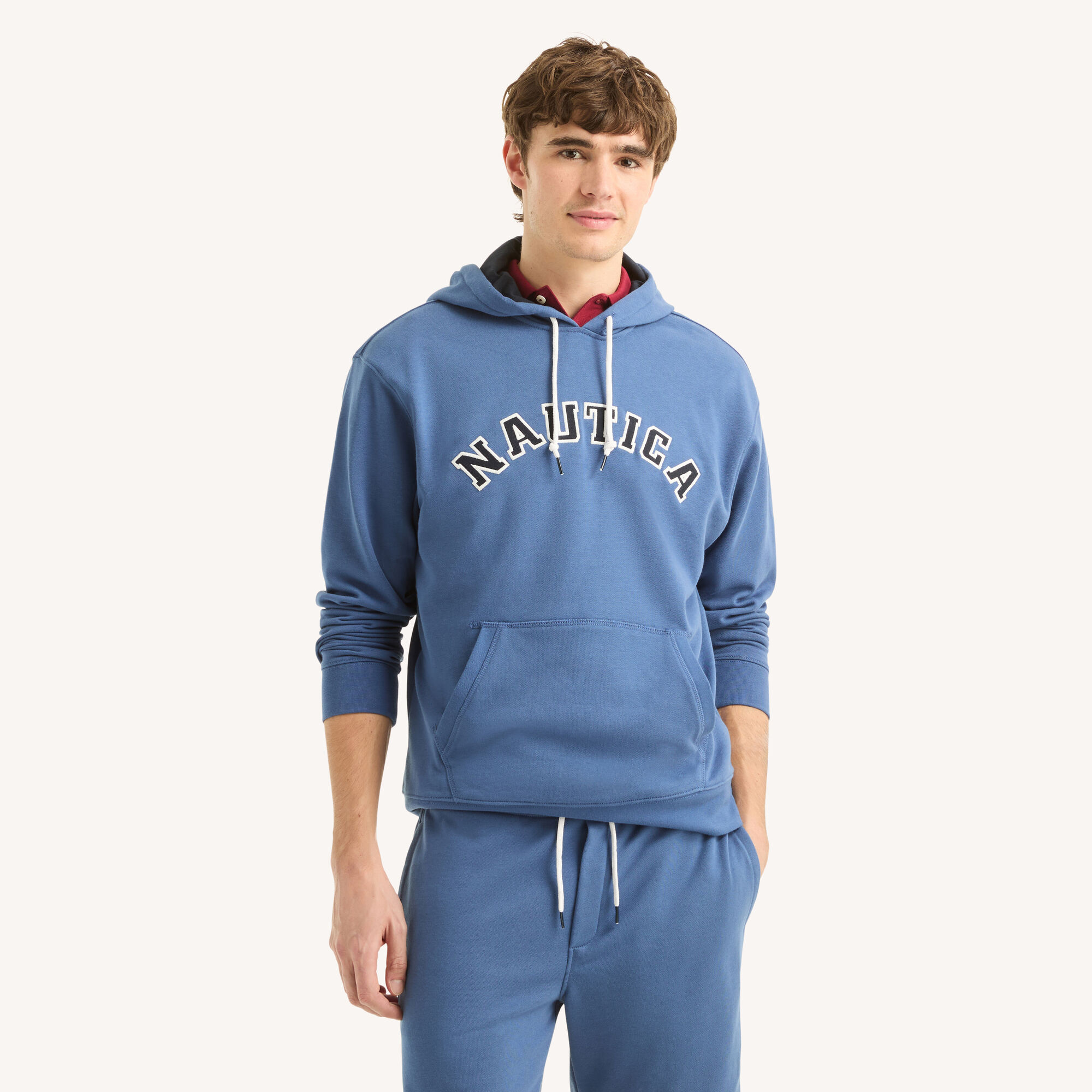 Nautica Men's Fleece Logo Hoodie 441 (Nite Sea Heather), XXL