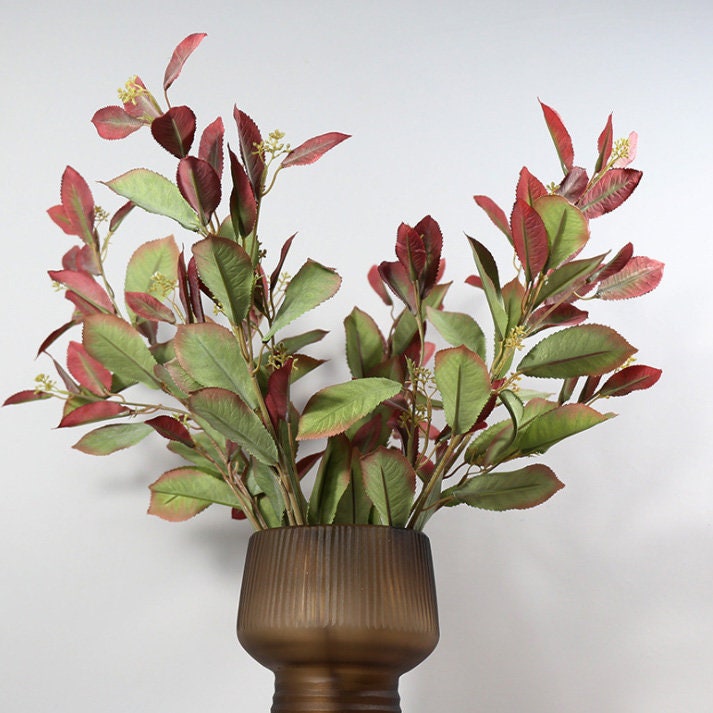 Stelo di baniano artificiale con foglia ficus finto e piccolo fiore casa pianta decorazione finto fogliame fogliame casa composizione floreale Materia