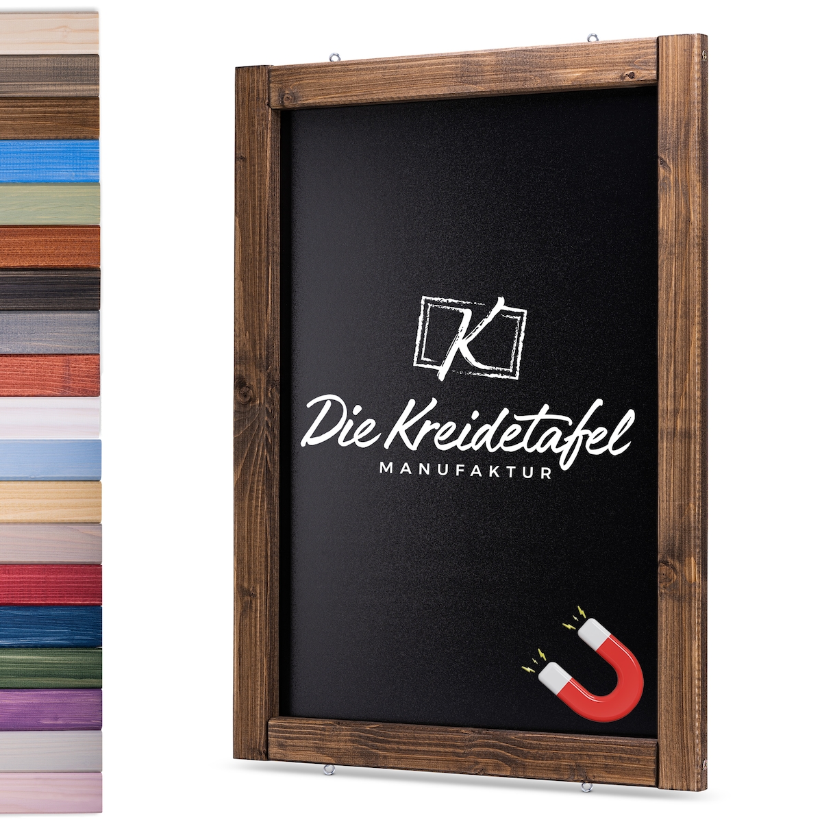 Die Kreidetafel Manufaktur Magnetische Kreidetafel - Magnettafel mit Holzrahmen / Kolonial 60x90cm Image