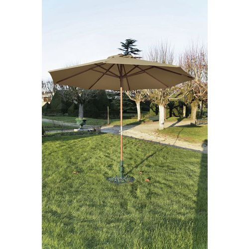 Parasol Bois Rond 3 M - Taupe - Proloisirs