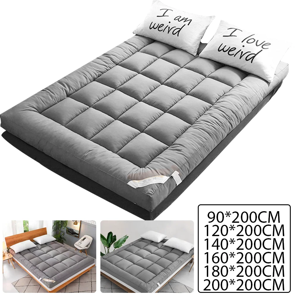 Bettmatratze, Schlafsaal-Matratze, 90 x 200 cm, 200 x 200 cm, Einzelbett für Zuhause, doppelt faltbar, weiche Matte, Hotel-Spezialkissen, atmungsaktiv