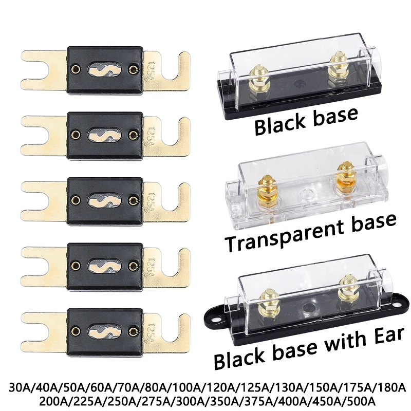 ANL Sicherungshalter, angeschraubte Sicherung, Kfz-Sicherungshalter, schmelzbare Verbindung mit Sicherung, 40 A, 60 A, 80 A, 100 A, 200 A, 250 A, 300 A, Sicherungen, AMP Image