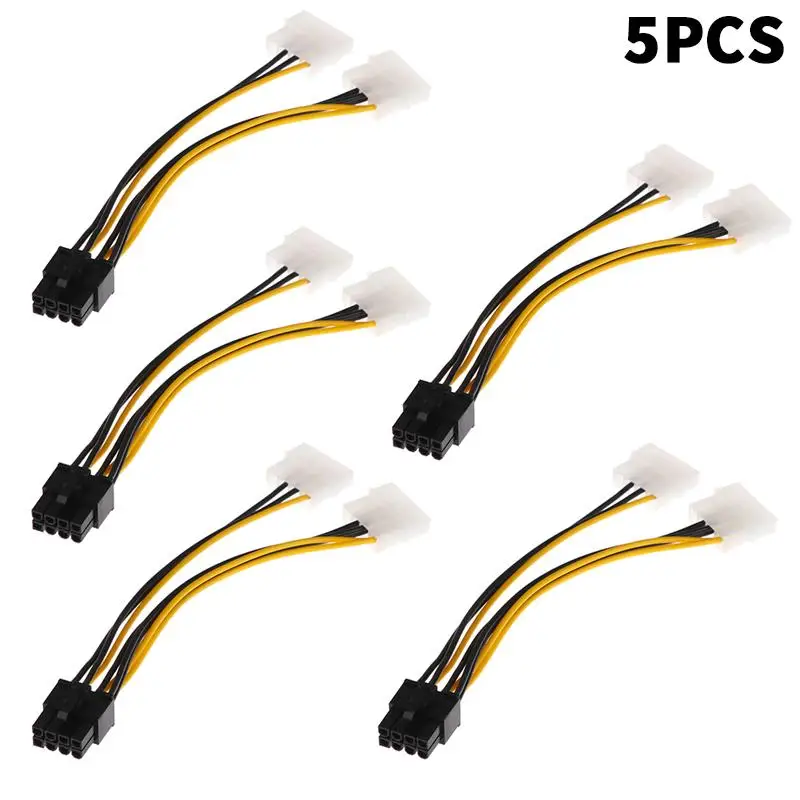 CCA4-1/2/5 Stücke 8 Pin Grafikkarte Stecker Auf Dual 4 Pin Buchse Grafikkarte Netzkabel Mainboard Power Verlängerung Adapter Kabel Image