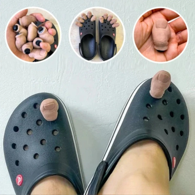 1PC 3D Garten Schuhe Kreative Big Toe Alligator Hängen Schuh Kappe Persönlichkeit Dekoration Lustige Decor Kreative Schuh Dekoration