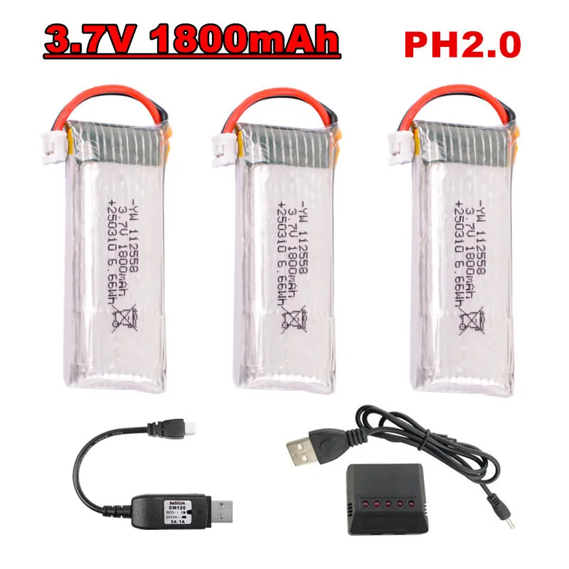 Neue 3,7 V 1800 mAh 4DRC V23 Mini Drone Batterie mit PH2.0 Stecker für 4DRC V23 Mini Drone RC Spielzeug mit Ladegerät Anzug