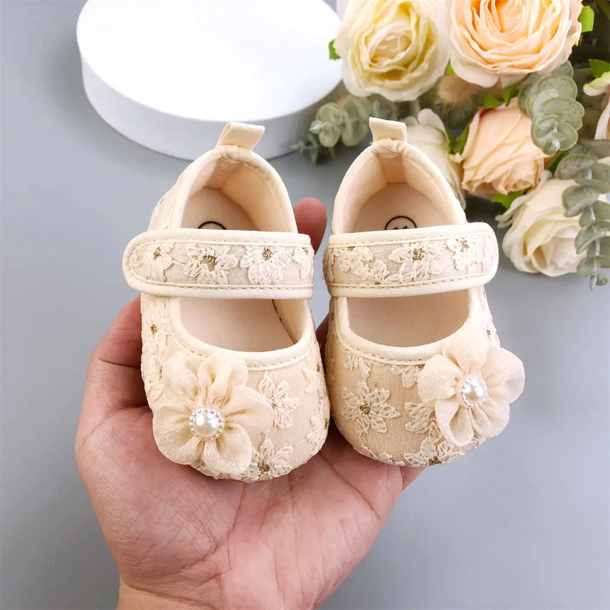 Frühling und Sommer Baby Weiche Sohlen Bequeme Stoffschuhe 0-12 Monate Baby Prinzessin Schuhe Anti Slip Wanderschuhe Image