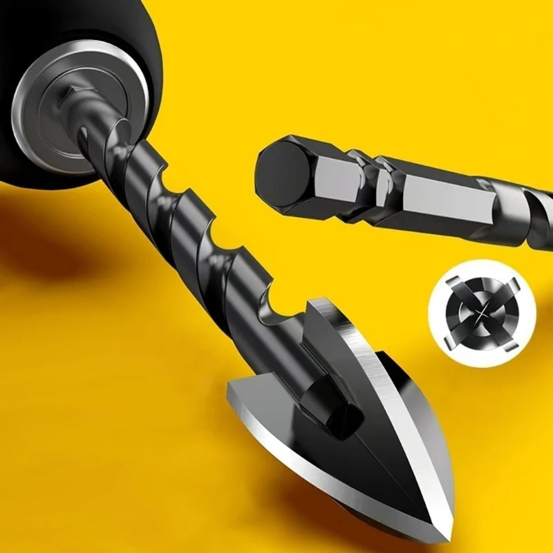 3–12 mm Kreuz-Sechskant-Fliesenbohrer für Glas, Beton, Keramikfliesen, Lochöffner, Wolframkarbid-Hartlegierungs-Bits-Set Image