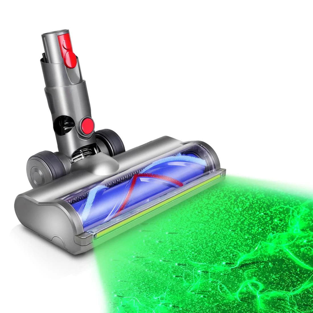 Blüten-Reinigungskopf, kompatibel mit Dyson V7 V8 V10 V11 V15 Staubsauger für Kurzflor-Teppiche und Hartböden Image