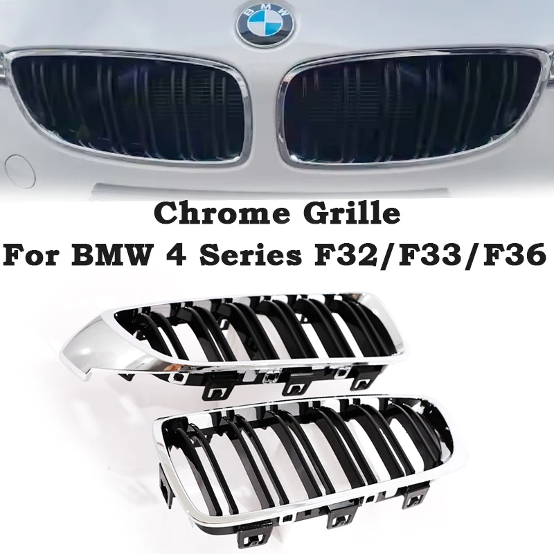 Griglia cromata nera lucida Griglia a doppia stecca M Performance Griglia per BMW Serie 4 Gran F32 F33 F36 F80 F82 420 430 440 2013-2020