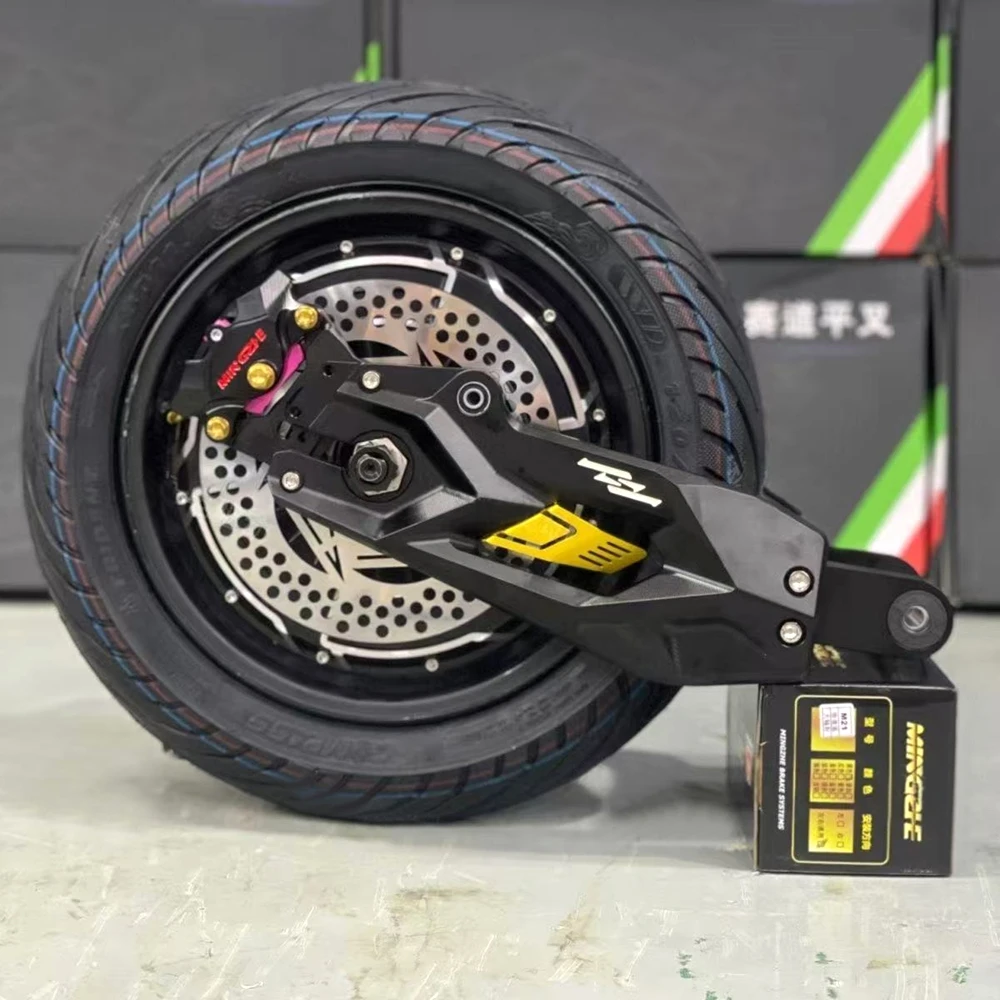 Per Ninebot N/M/NZ/MZ Niu N Serie/NXT E-Scooter Modificato Ruota Posteriore 2000W/3000W QS 12 pollici Motore del Mozzo Altalena Freno A Disco Set
