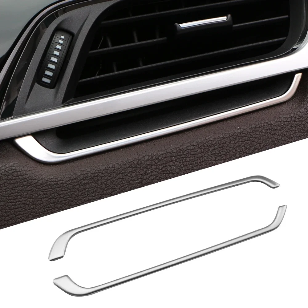 Auto Air AC Vent Sticker per BMW X1 F48 2016 2017 2018 2019 2020 2 pezzi in acciaio inox decorazione copertura striscia accessori interni