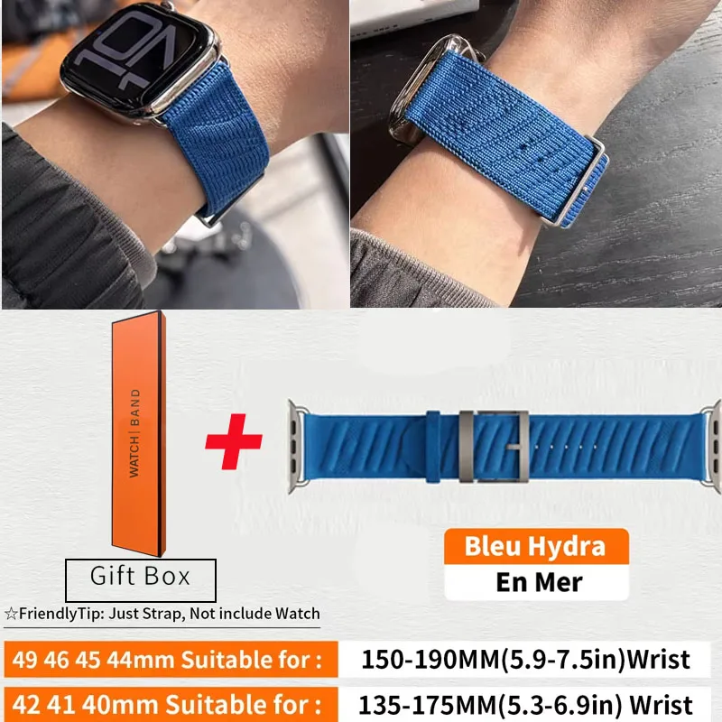 Neues En Mer Bleu Nuit Single Tour Iwatch Band 42 mm für Apple Watch Ultra 3 2 Serie 11 10 9 8 7 6 Se 3 Armband 46 mm 45 44 mm 49 mm Image