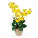 Nearly Natural Double Phalaenopsis Artificial Orchid Flower Arrangement Yellow