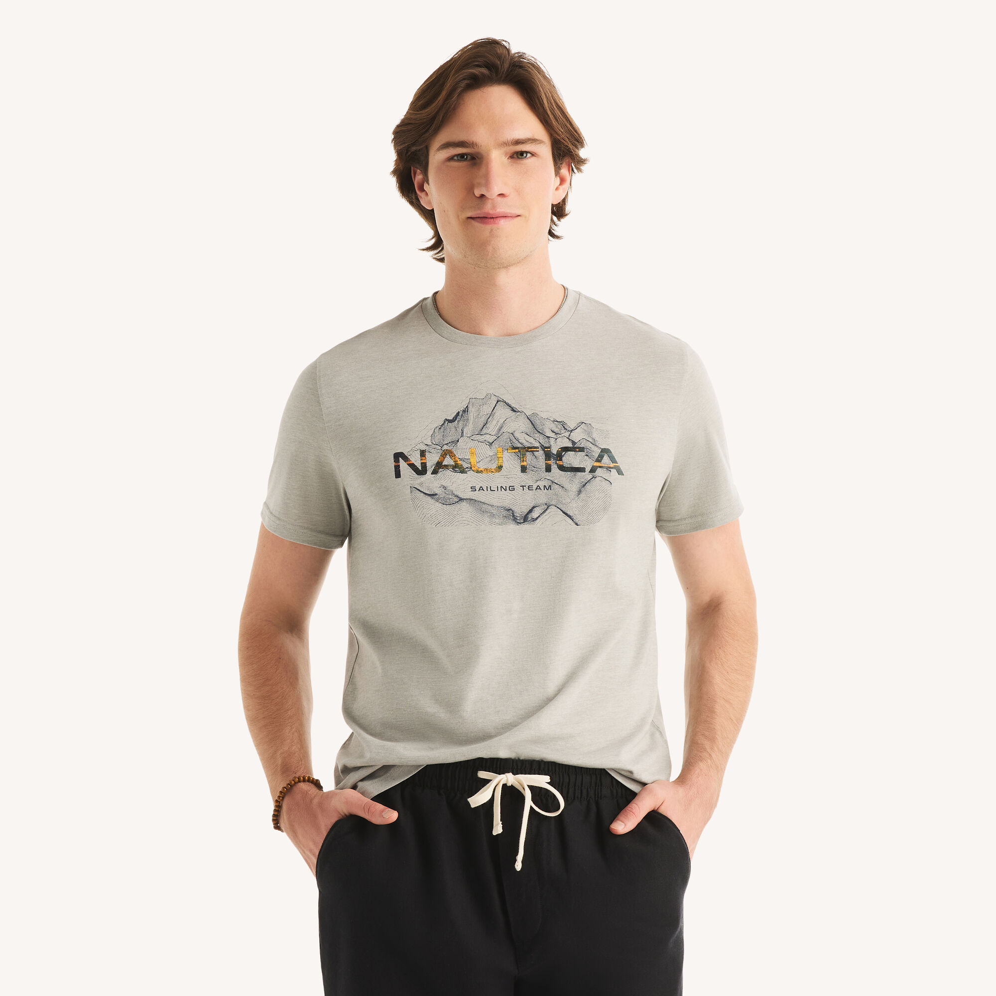 Nautica Men's Foil Logo Graphic T-Shirt 060 (Grey Heather), XS