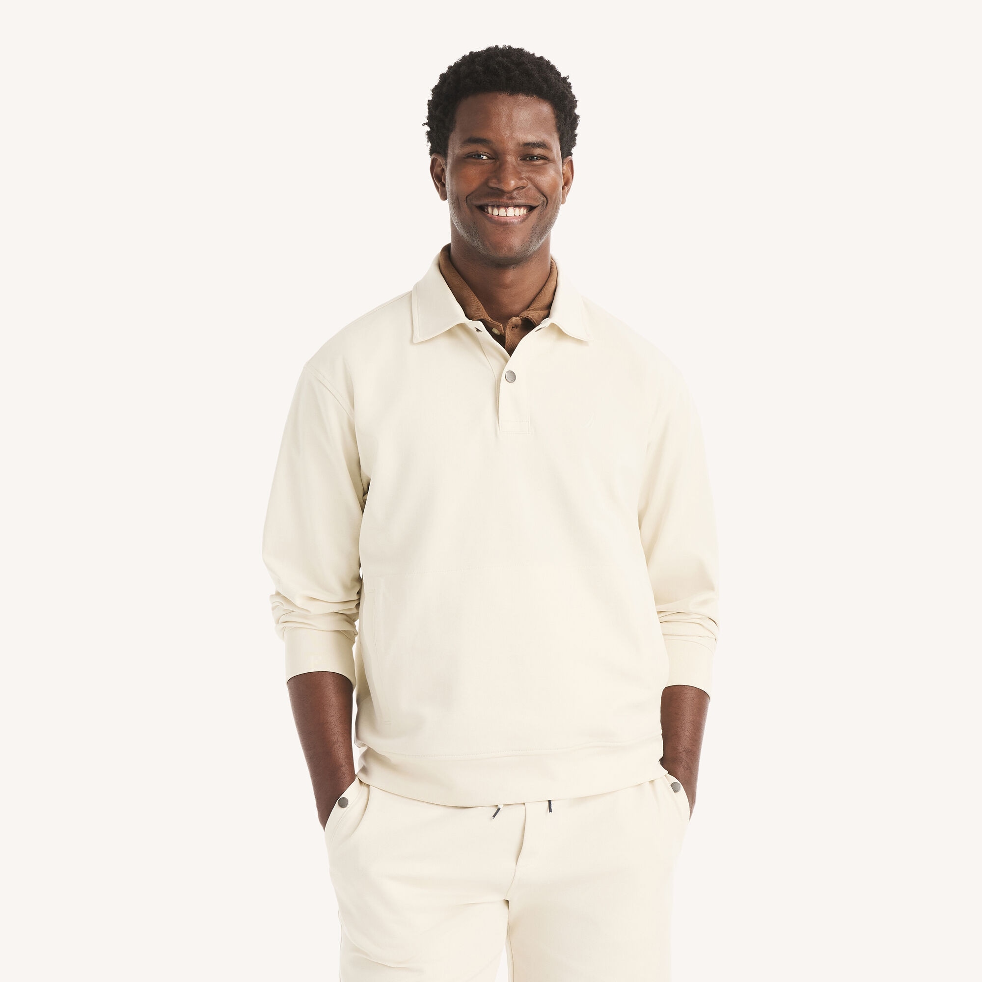 Nautica Men's Snap-Button Pullover 172 (Natural), XXL