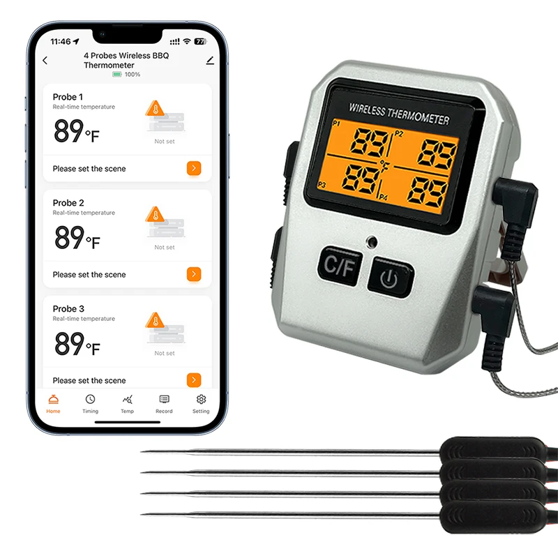 Tuya 100M Drahtlose Fleisch Lebensmittel Thermometer Küche Kochen Werkzeug Ofen Grill BBQ Bluetooth Temperatur Meter Grill Zubehör Image