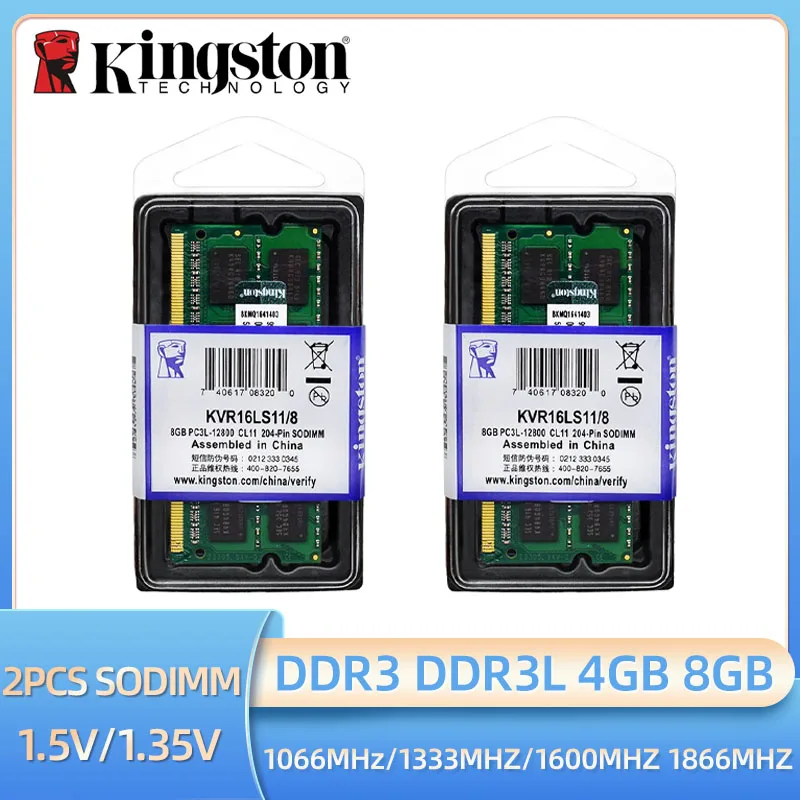 Kingston 2 Stück Laptop Ram DDR3L DDR3 8 GB 4 GB 1066 1333 1600 1866 MHz SODIMM PC3-8500 10600 12800 Notebook Ram DDR3 Dual Channel Image